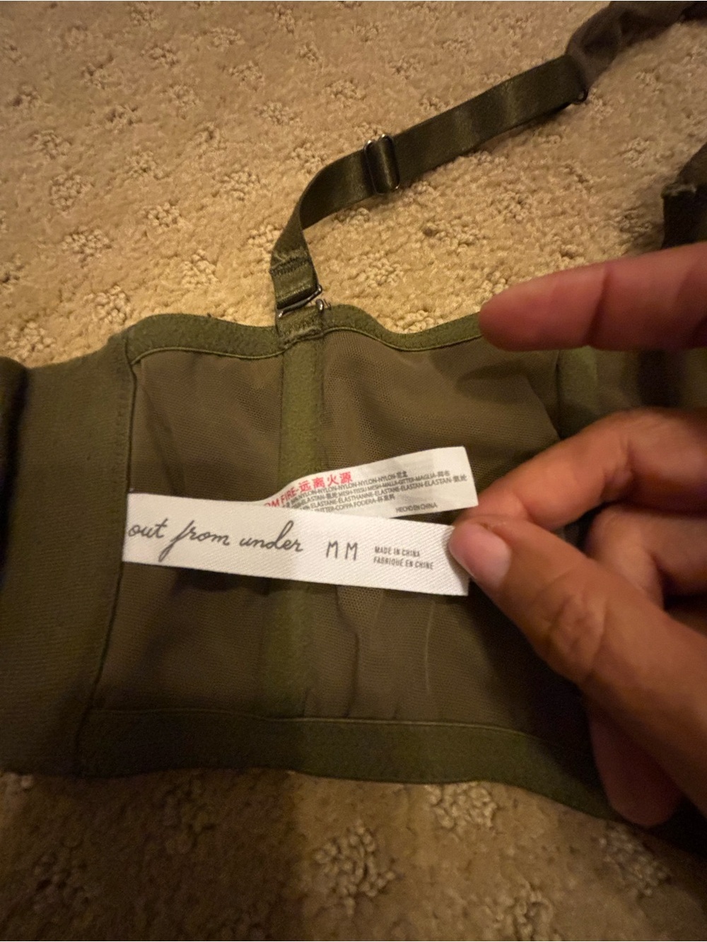 Urban Outfitters Out From Under Olive Green Corset/Bralette - MM